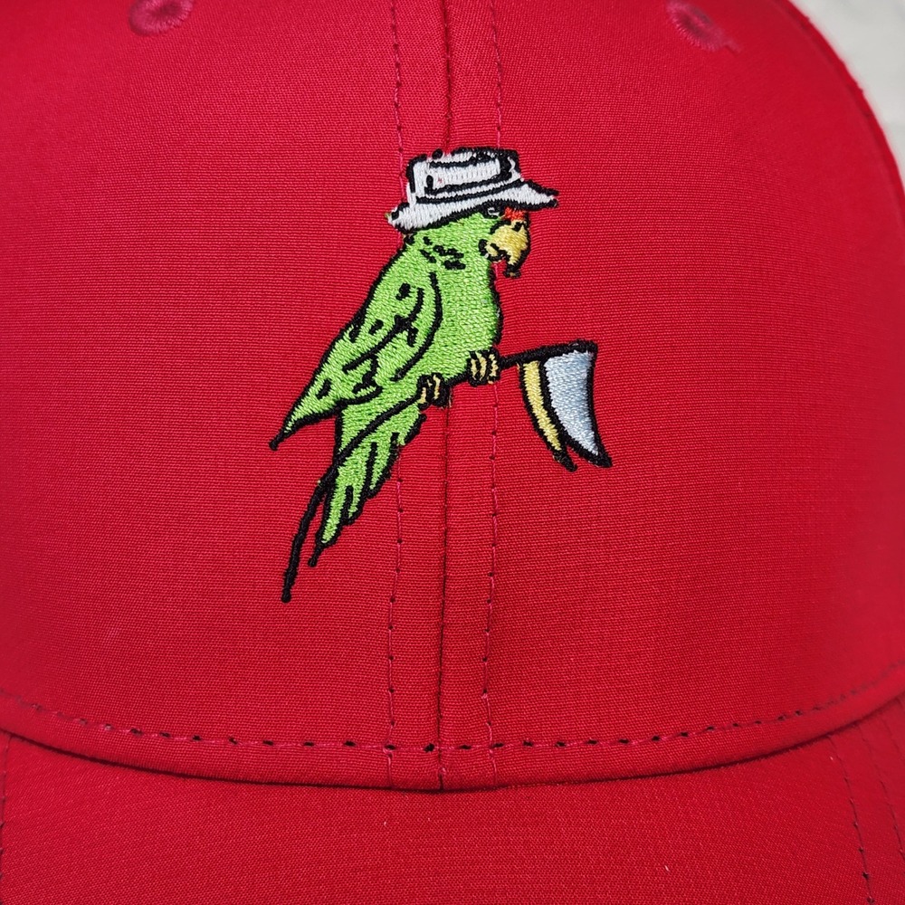 Golf Club Course Cap Red Pukka Parrot Embroidery Perforated Snapback Hat Florida